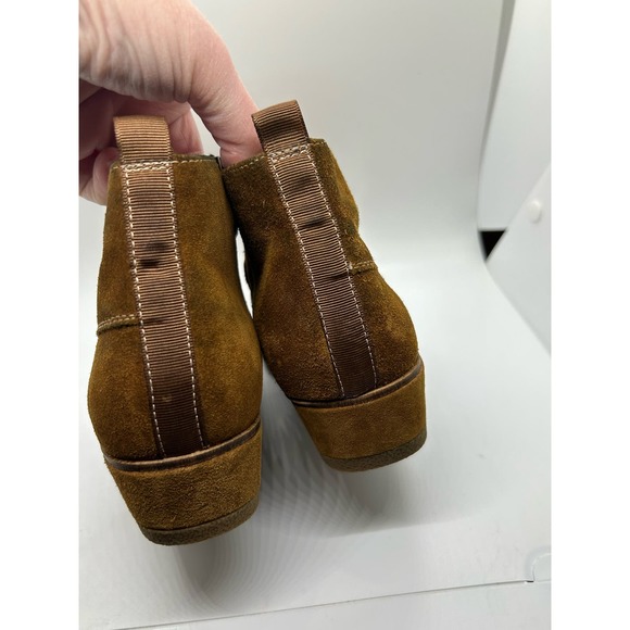 Franco Sarto Brown Booties Low Ankle Women Size 7.5 Leather Upper - Picture 4 of 6